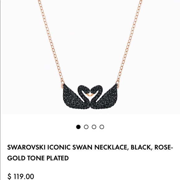 Swarovski Jewelry - Swarovski double black swan necklace NWT